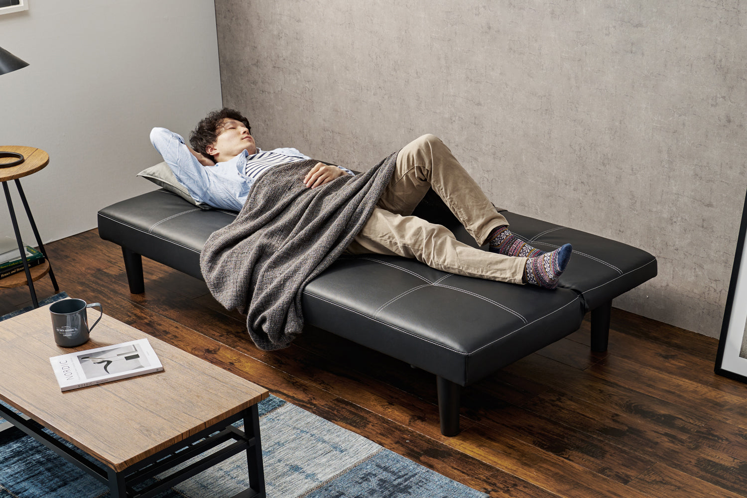 折りたたみベッド シングル キャスター付 200kg耐荷重 グレー 幅70