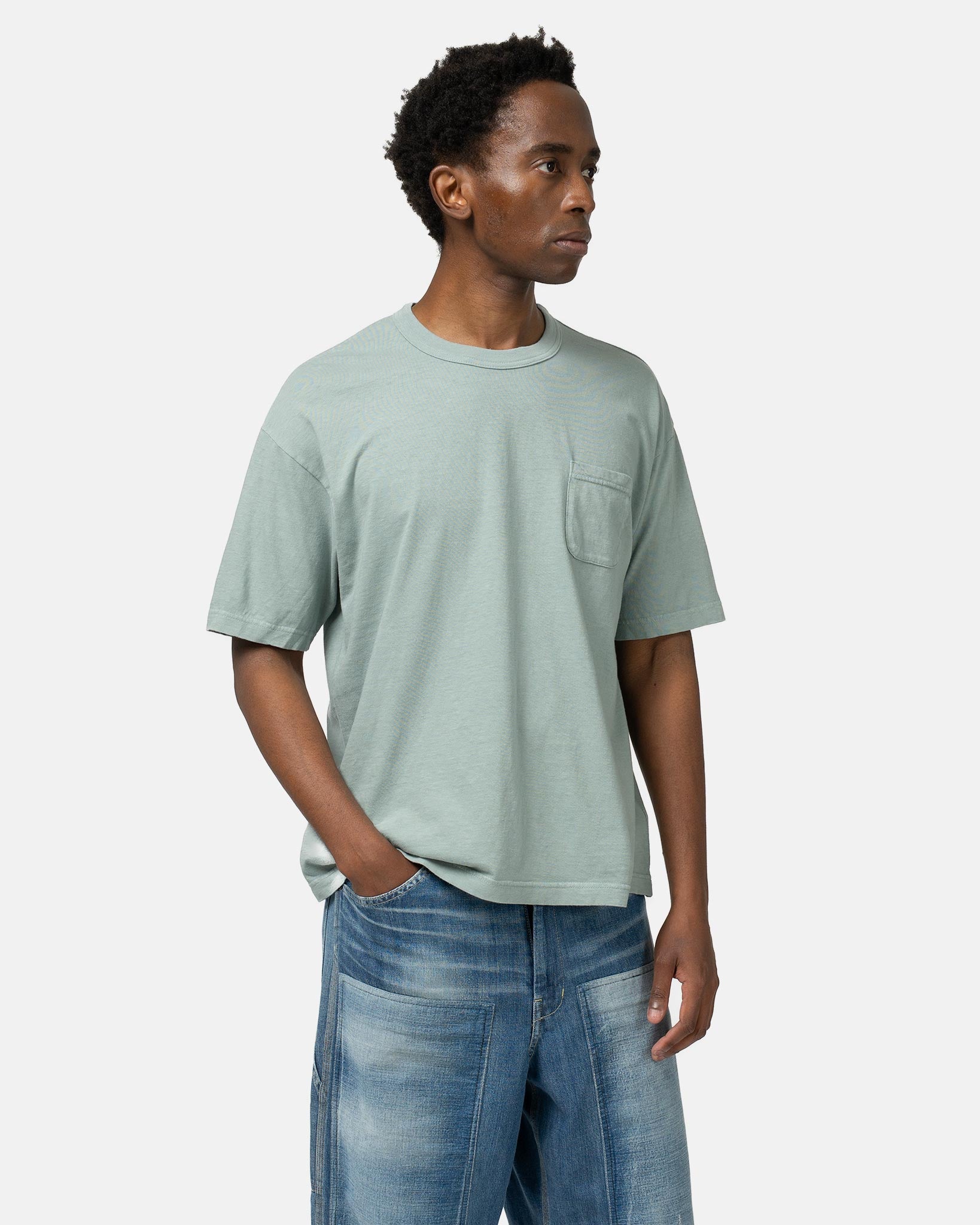 visvim Jumbo Tee S/S DMGD Lt. Green | HAVEN