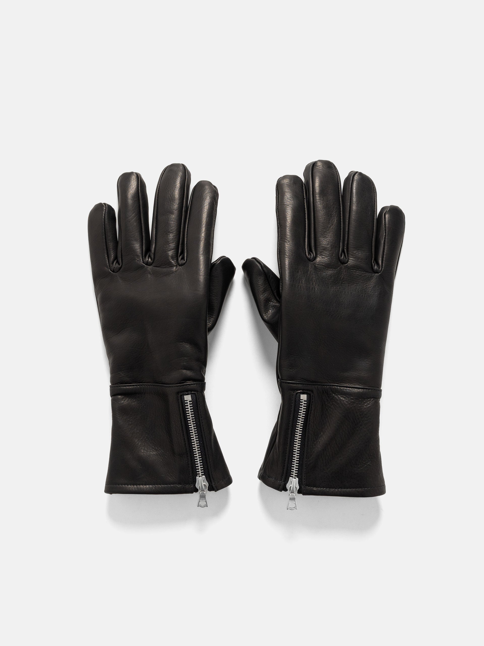 AURALEE Calf Leather Gloves Black | HAVEN