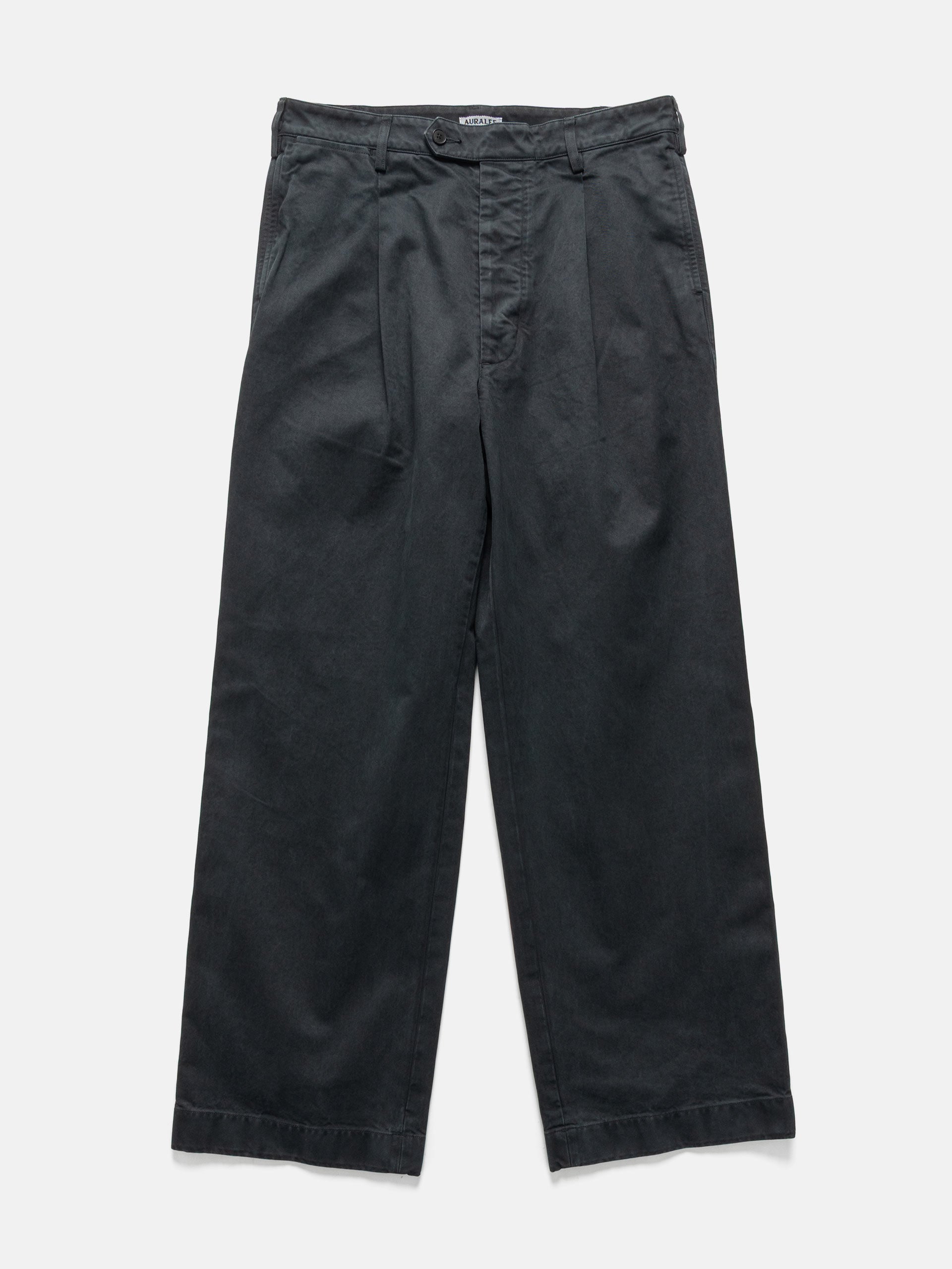 AURALEE Product Dyed Finx Chino One-Tuck Pants Black | HAVEN