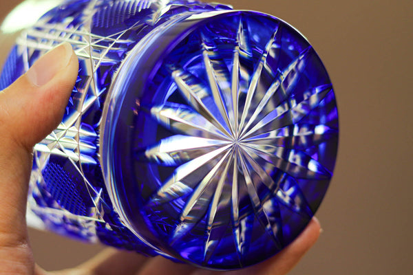 薩摩切子 ロックグラス | オールド | 瑠璃 | 薩摩びーどろ工芸