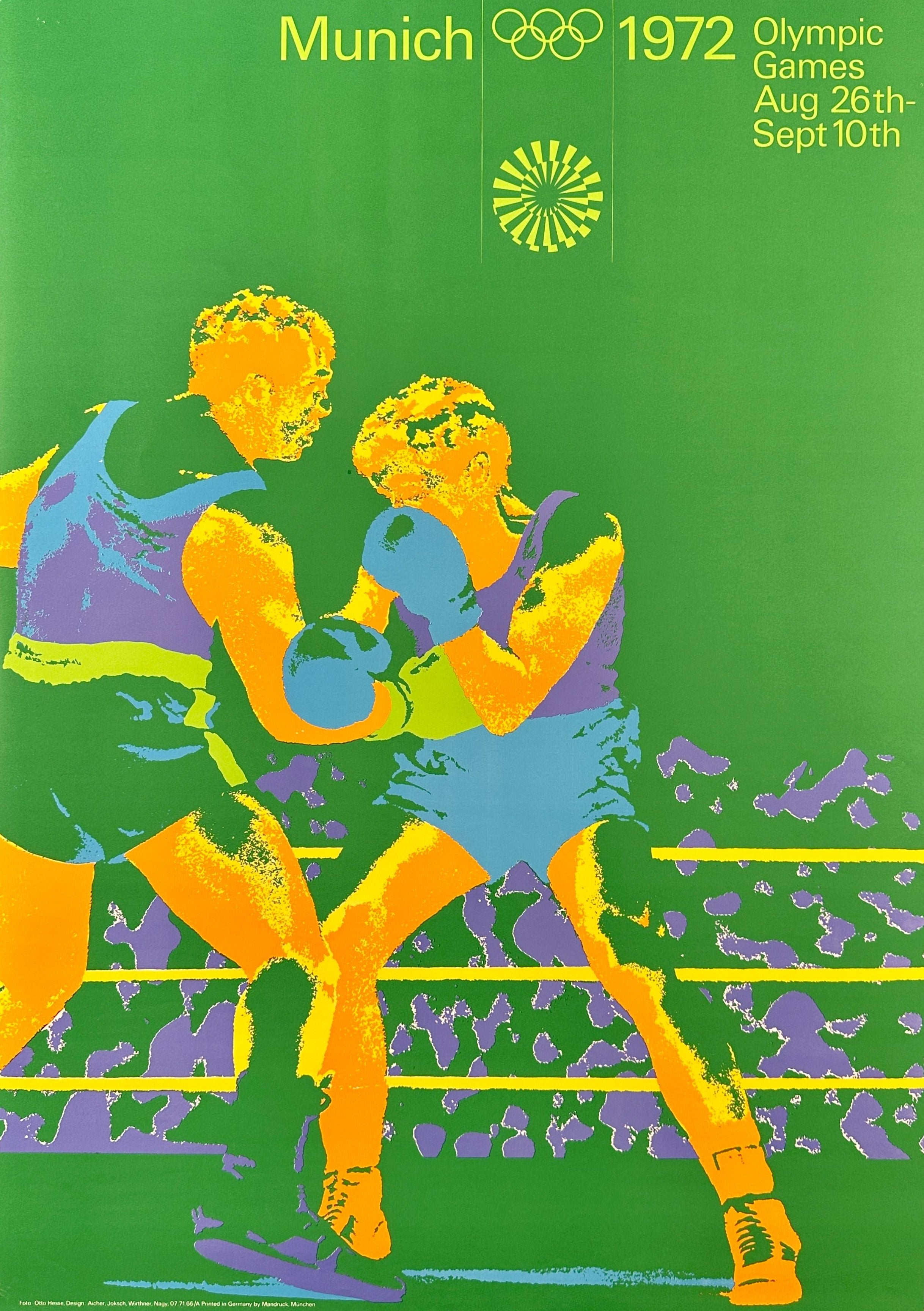 Boxing- Munich Olympics, Original Vintage Poster - Authentic