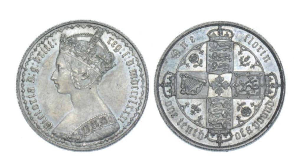 イ*レ様 1886年英国ヴィクトリア女王 ゴシックフローリン銀貨(mdccclx
