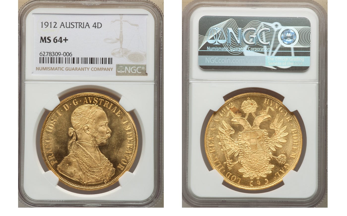 オーストリア フランツヨーゼフ1世 4ダカット金貨、激動の時代を生き