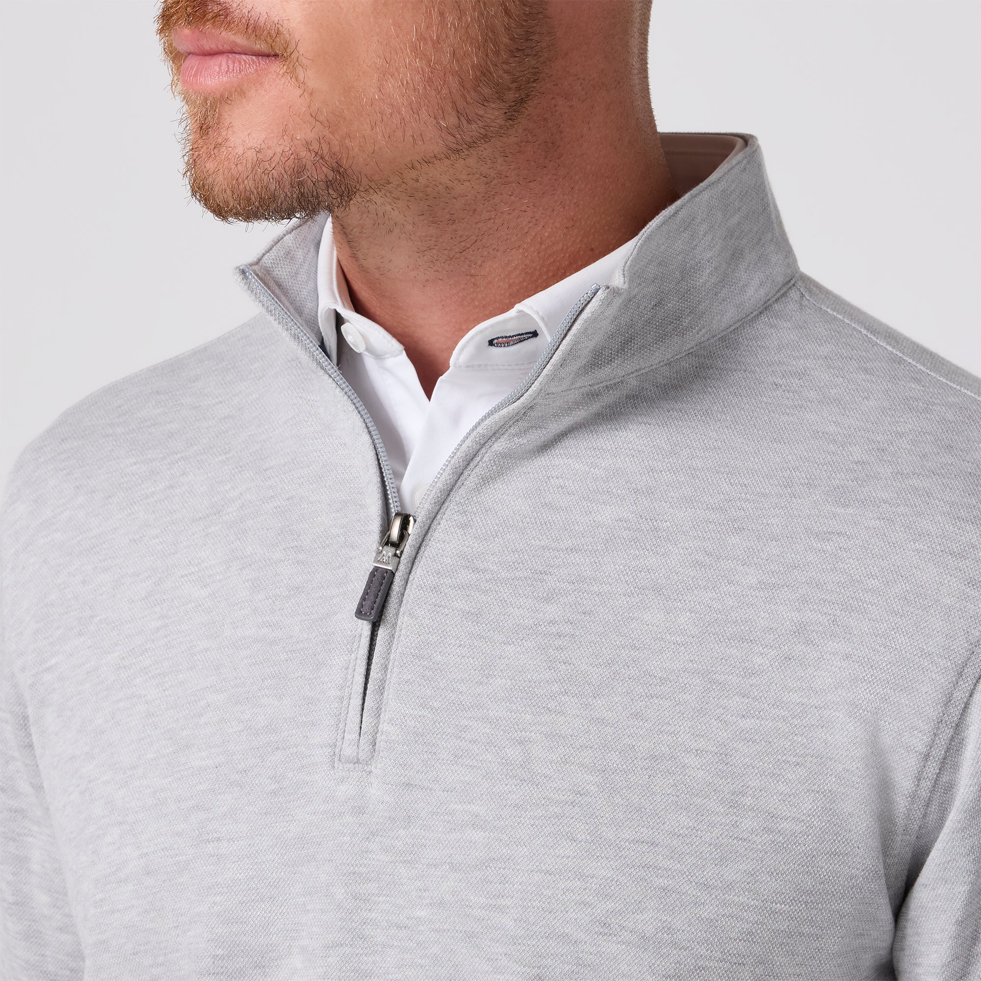 Crandall Quarter Zip - Light Gray Heather | Mizzen+Main
