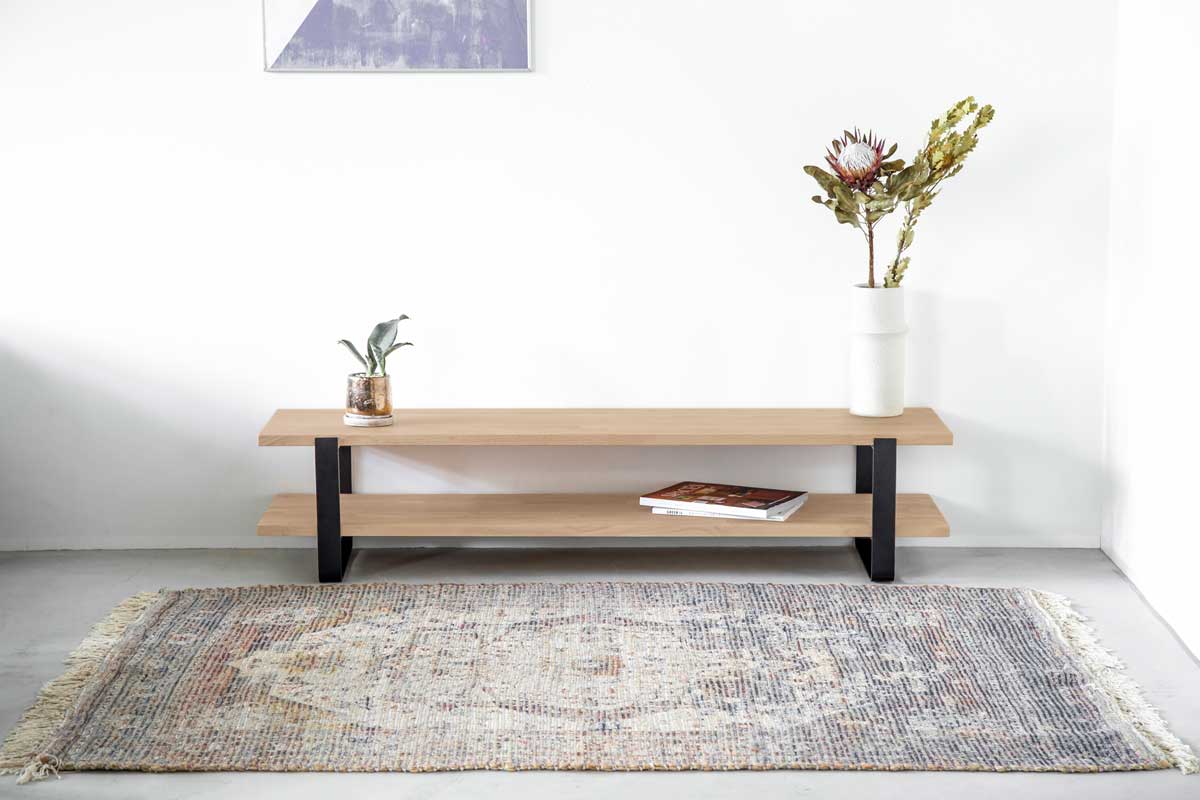 KANADEMONO THE LOW TABLE ラバーウッド アッシュグレー THE LOW TABLE