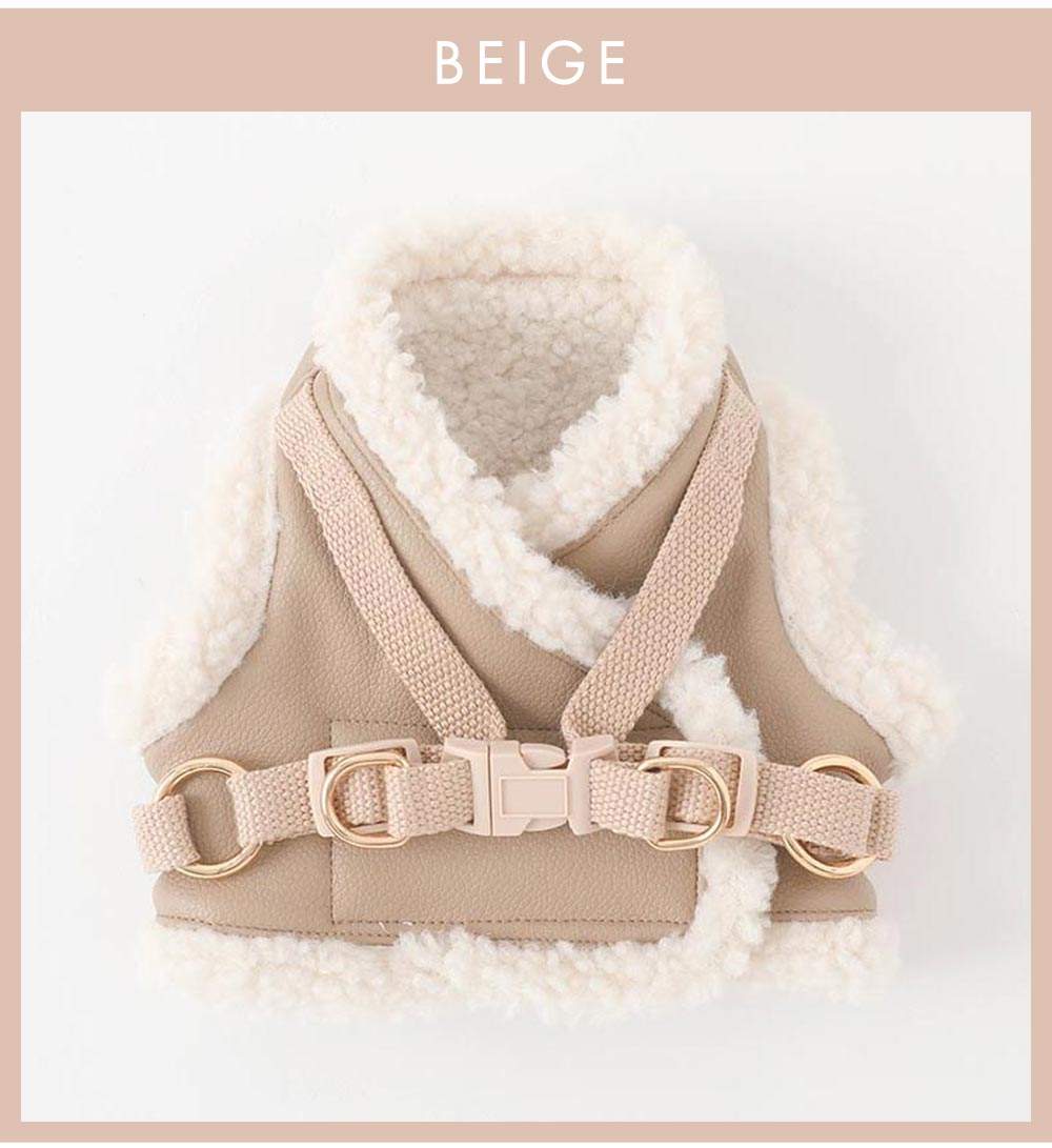 エコレザーボアMIXハーネス+リードSET【名入れ刺繍対応】 – moncheri