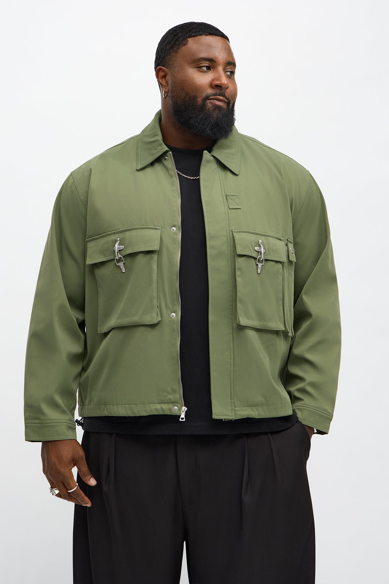 Fireman Clasp Tech Zip Jacket - Olive | Fashion Nova