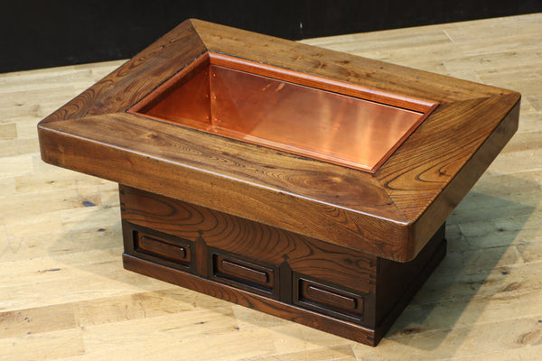 木株 掘り込み火鉢 一点物 時代火鉢 関東火鉢 ゴトク付き 火鉢・囲炉裏