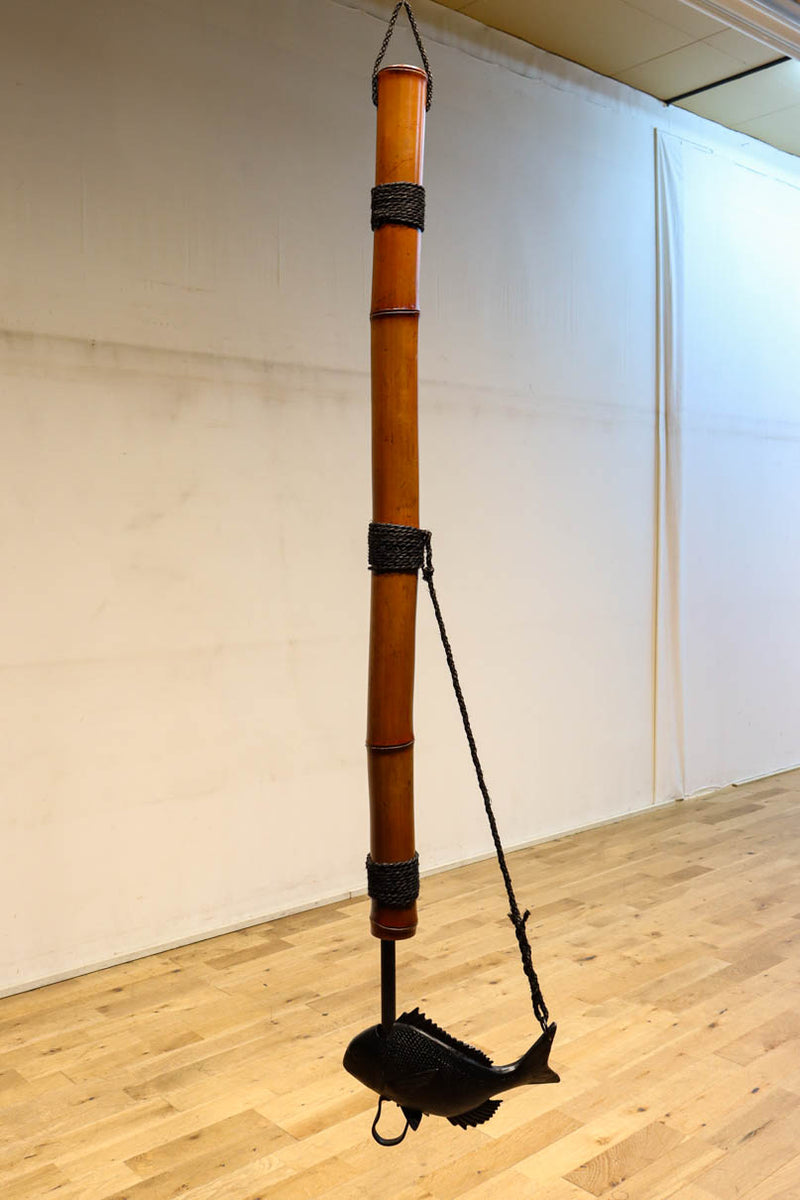 自在鉤 囲炉裏 古民家 昭和レトロ 竹製 時代物 インテリア Amazon.co