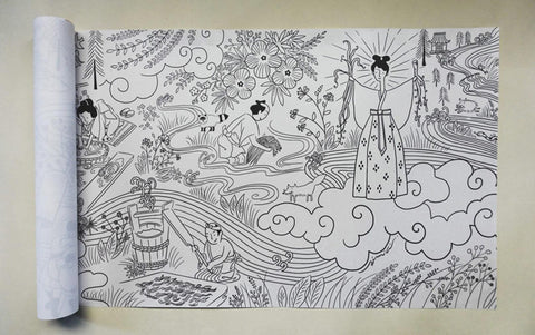 越前和紙】ぬり絵巻｜染め用紙｜機械抄き（有限会社越前製紙工場）