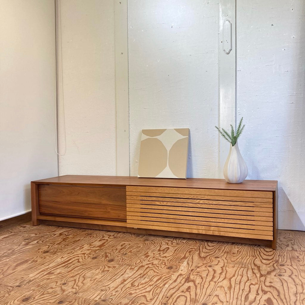 ウォールナット テレビボード TV 180 中古 引き戸扉 ナラ モダン