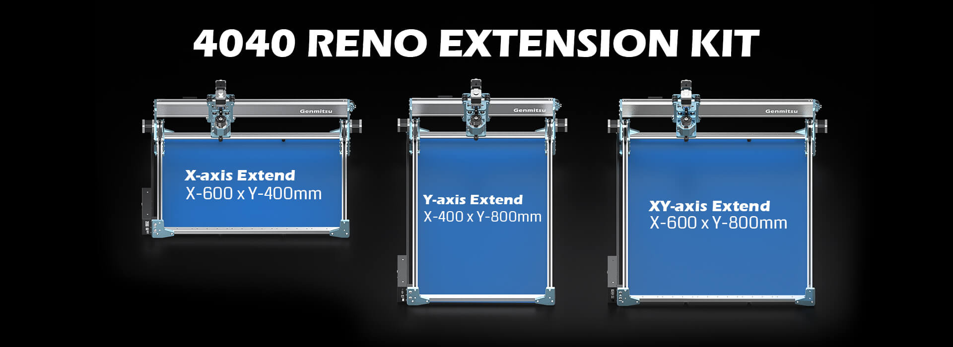 Y-Axis Extension Kit for CNC 4040 RENO, Y-Axis Extension to 800mm