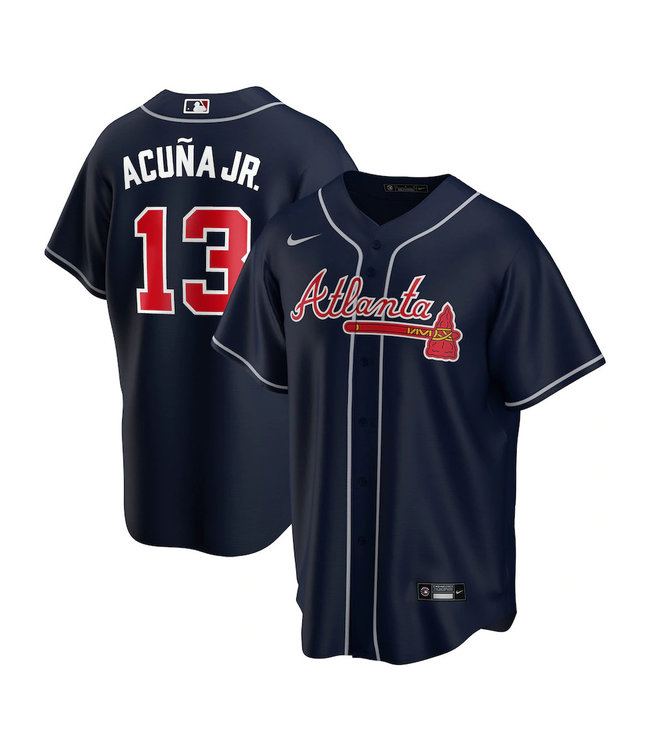 Ronald Acuna Jr. Atlanta Braves Youth Replica Navy Jersey