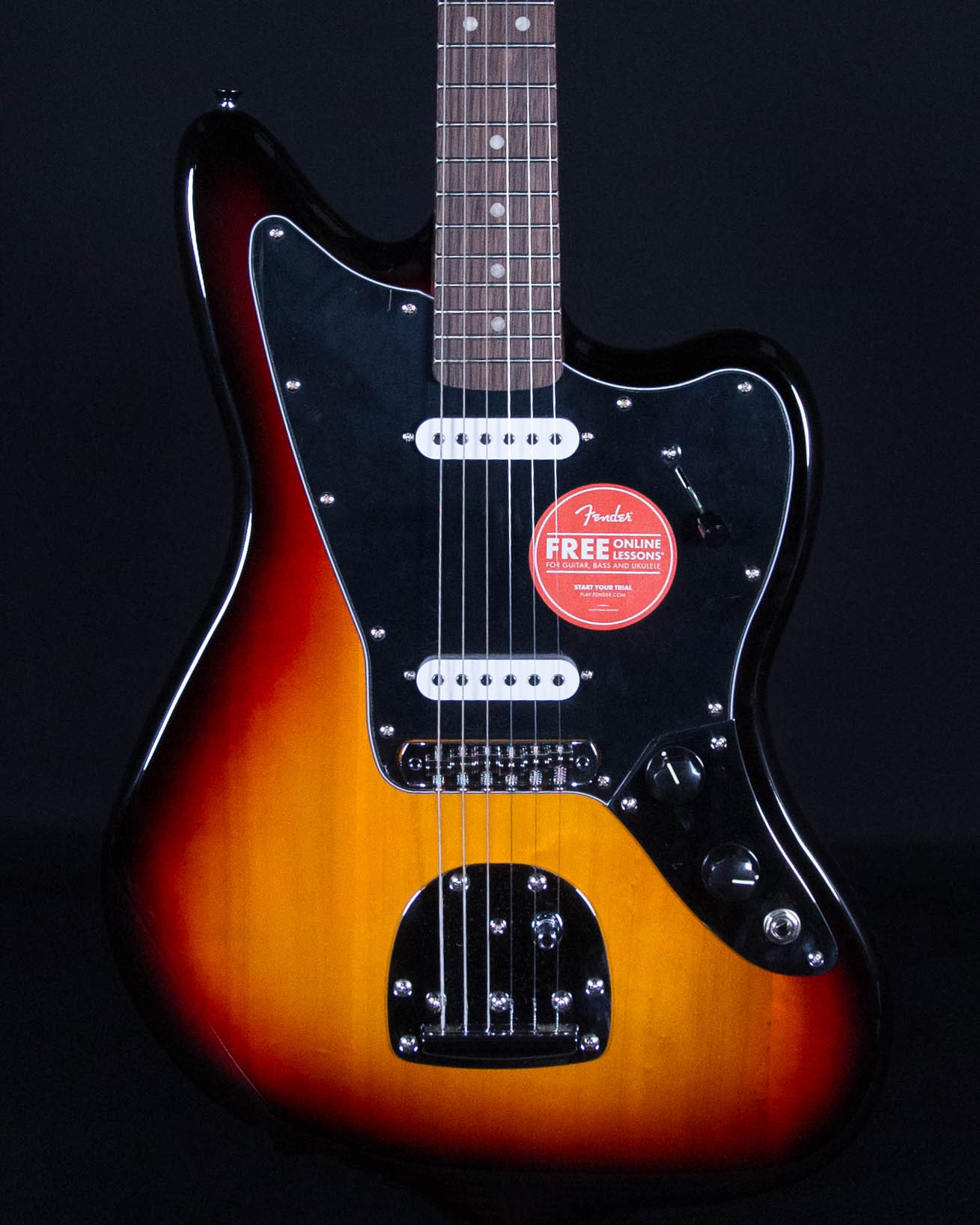 Squier Affinity Jaguar, Laurel FB, 3-Color Sunburst - Sims Music