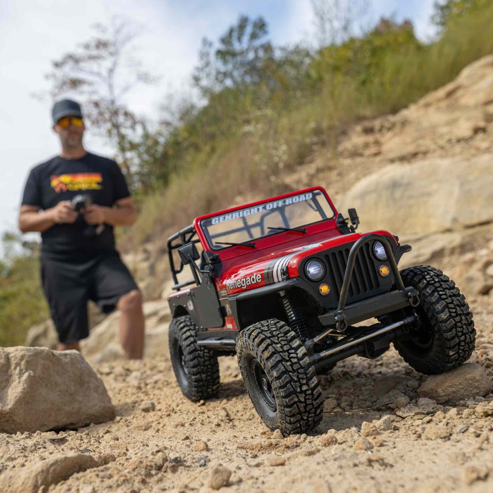 Axial AXI 03008T1 - SCX10 III Jeep CJ-7 Brushed, RTR - Red - Hub Hobby