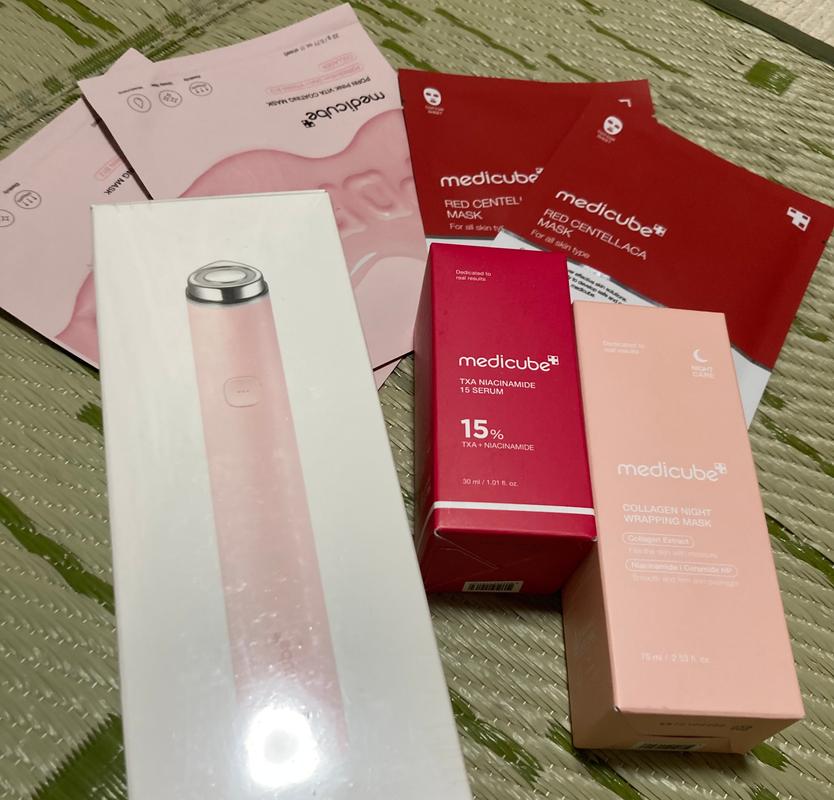 新品未開封】 美顔器 メディキューブ リコピュア 美容液2本付き