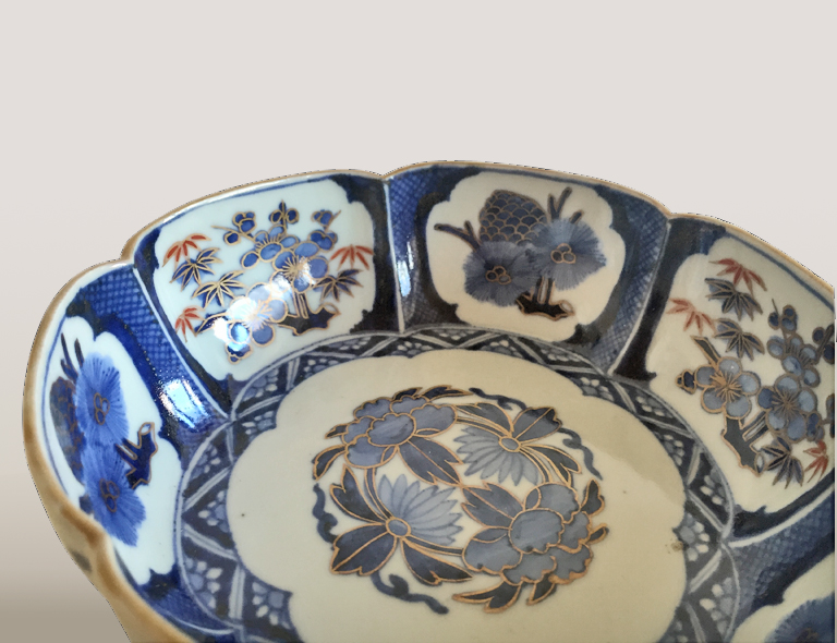 流】中国古玩 時代 古染付鉢十客 JQ602 中国明時代 古染