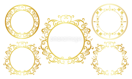 装飾的金色フレーム風景画 装飾的な金枠のエレガントな背景 |