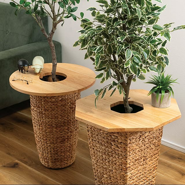 欅材サイドテーブル コーヒーテーブル ナイトテーブル 観葉植物置き台