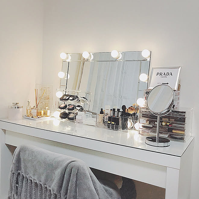 フランフラン エルドラド ハリウッドミラー ホワイト 女優ミラー 卓上