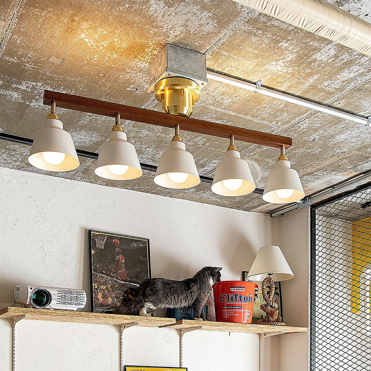 gram eight Gram Eight 5灯シーリングライト ホワイト テネシー