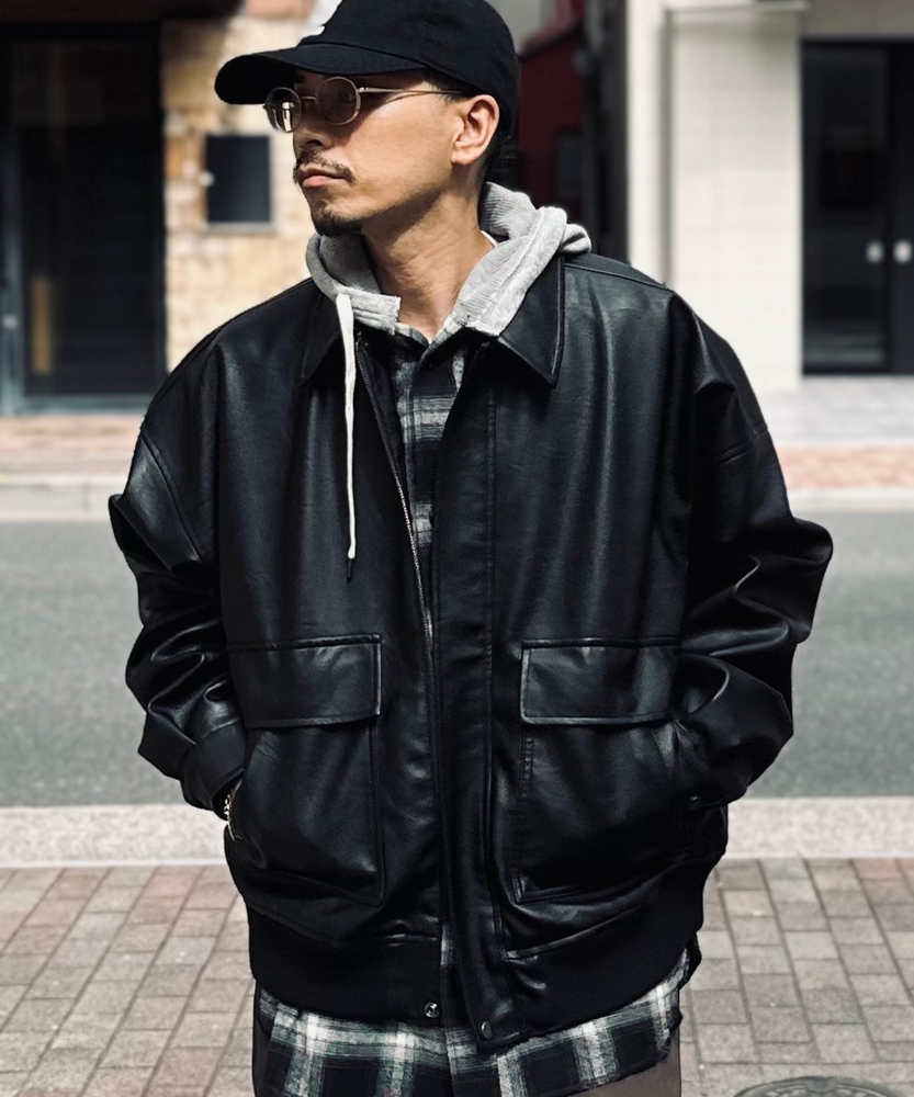 レザーボンバージャケット 90s メンズ 90s vintage】ボンバー