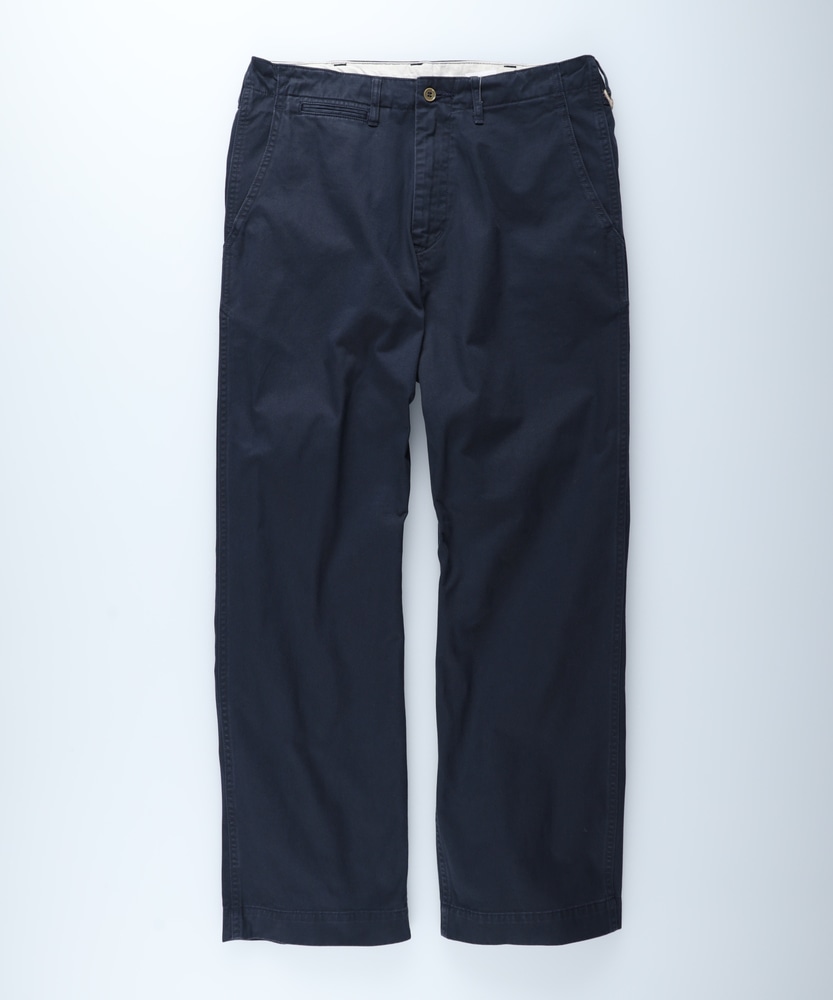 ワイドストレートチノパンツ【自宅で試着、返品送料無料】(S ネイビー