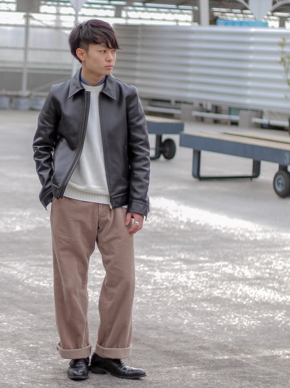 ryota｜WACKO MARIAのライダースジャケットを使ったコーディネート