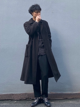 tricot COMME des GARCONSのチェスターコートを使ったメンズ人気