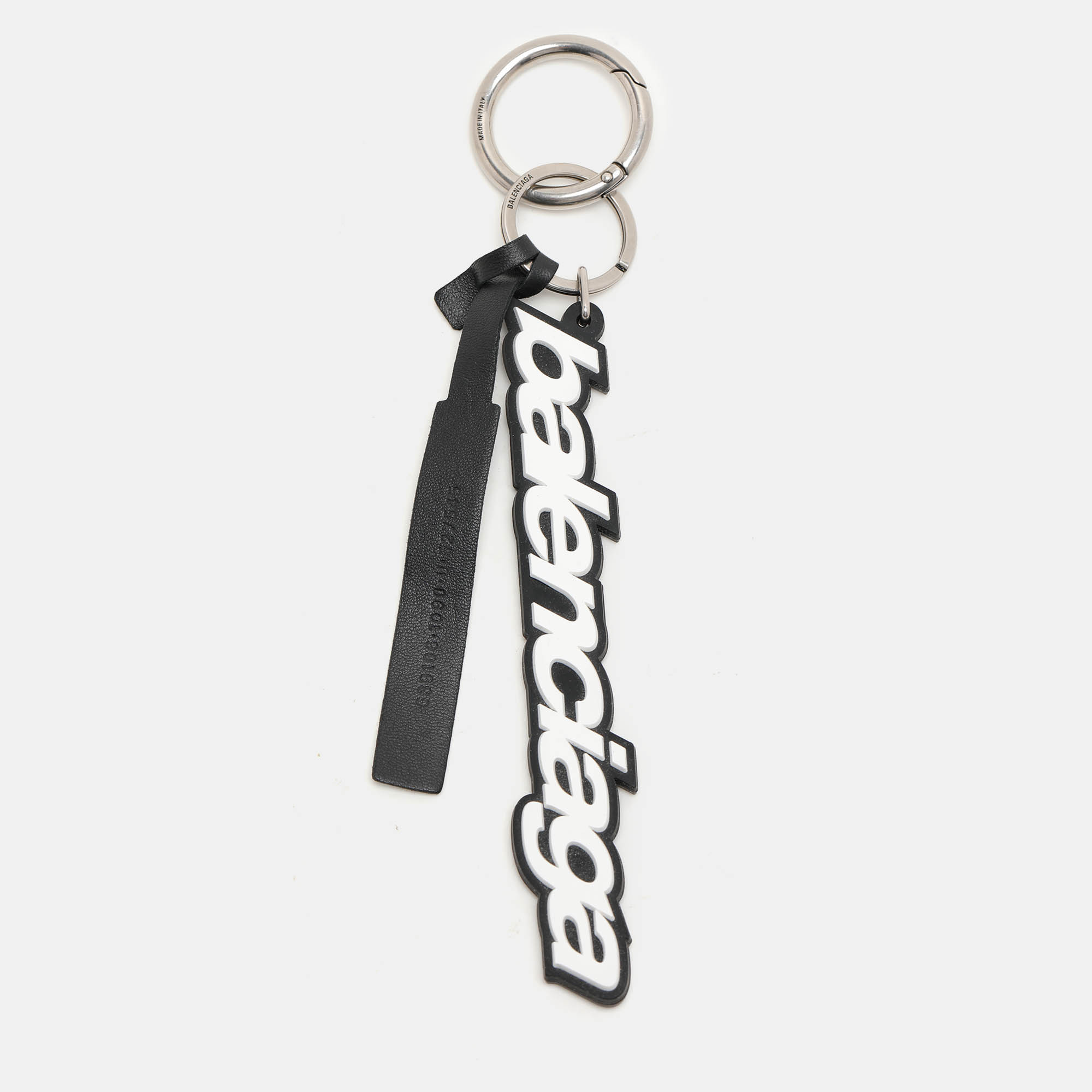Balenciaga White/Black Rubber Logo Key Holder | eBay