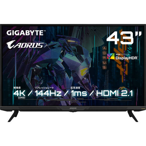 GIGABYTE ギガバイト AORUS FV43U ゲーミングモニター 4k VAパネル