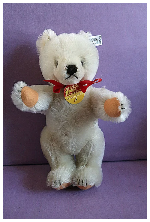Steiff White Teddy Bear with tags. For Sale at Ruby Lane