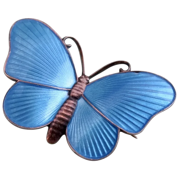 50'60's Ivar Holth ノルウェー ヴィンテージ青い蝶のブローチ 50'60's