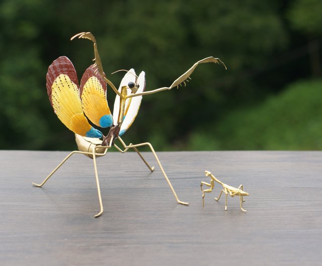 古銅自在カマキリ 螳螂 置物 長約9.2CM 古銅自在カマキリ 螳螂 置物 長