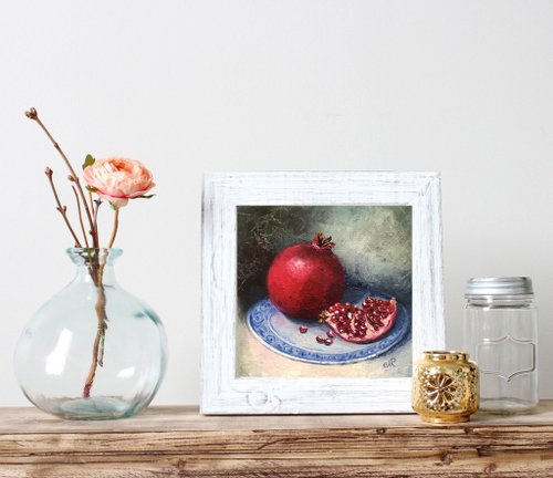 絵画 インテリア 油絵 uF6-062004 静物 果物と器 絵画 インテリア 油絵