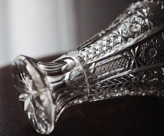 値下！ラスカボヘミア 希少 チェコスロバキア レトロ切子 ガラス花瓶