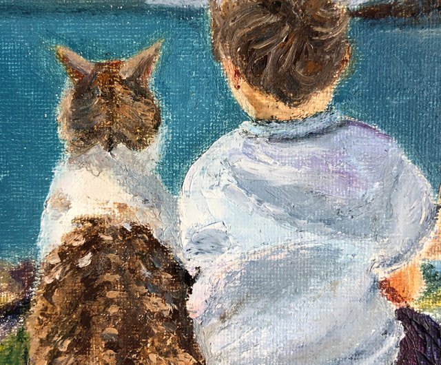 キャンバス油絵 専用 サビ猫ジジちゃんのわくわく散歩♪♪ キャンバス