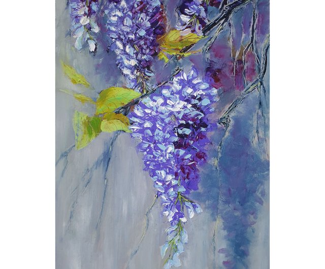 紫アート 紫フラワー 藤 テクスチャーアート フラワーアート 【公式通販】