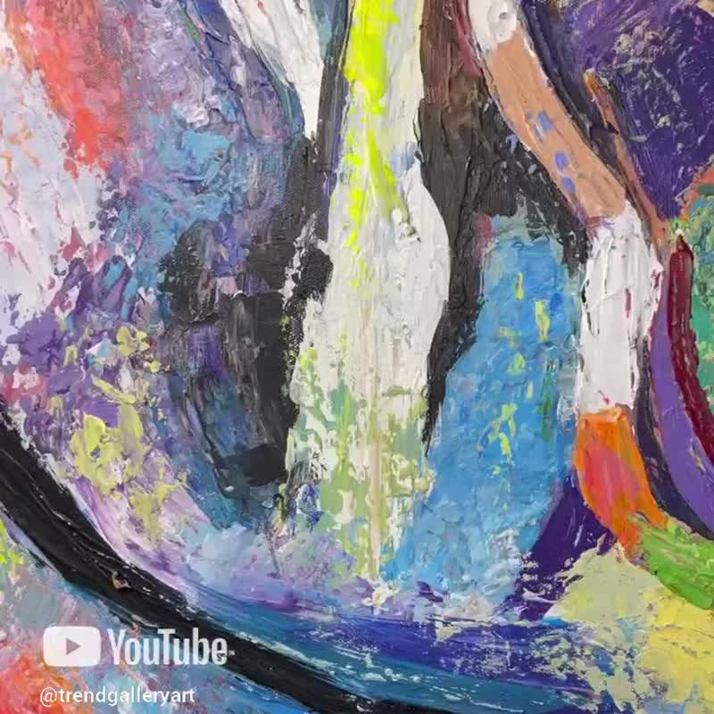 キャンバスに描かれた抽象画、大きな壁アート、キャンバスに描かれた