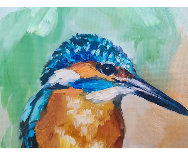 油絵 はち 小鳥さんのかくれんぼ その1 かくれる鳥 油絵 はち様専用