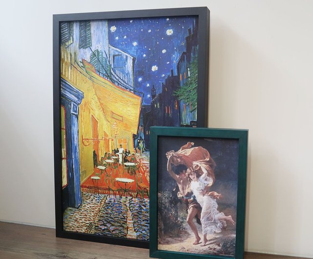 ゴッホ 「星月夜」 複製ポスター 額付 メディウム加工 アートプレート