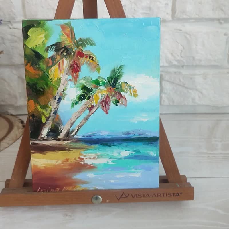 ハワイの海岸（ヤシ無し） アクリル画 原画 ハワイの海岸（ヤシ無し