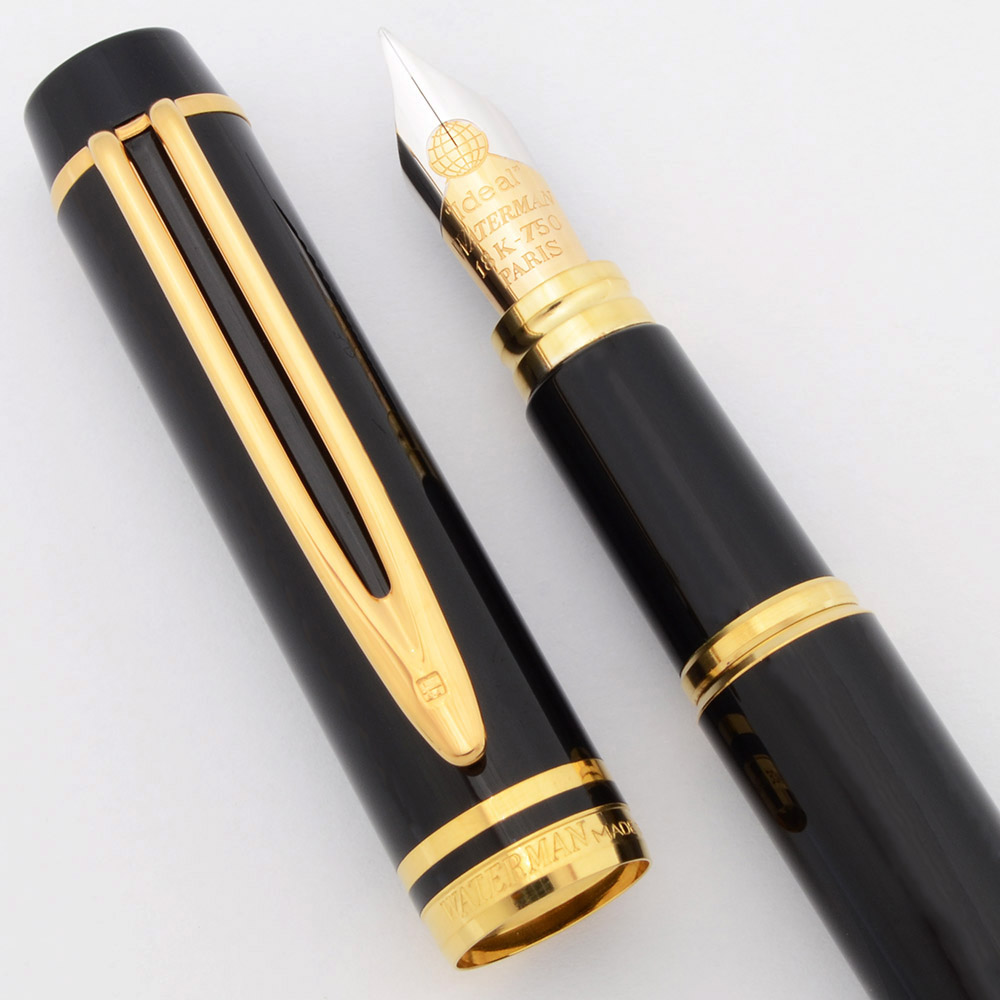 Waterman Le Man 100 Fountain Pen - Black, Fine 18k Nib (Excellent