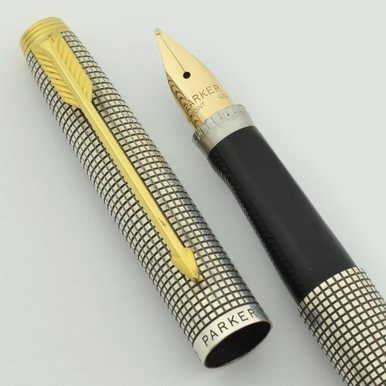 Parker 75 Sterling Cisele Fountain Pen - USA, Flat Tassies, #97