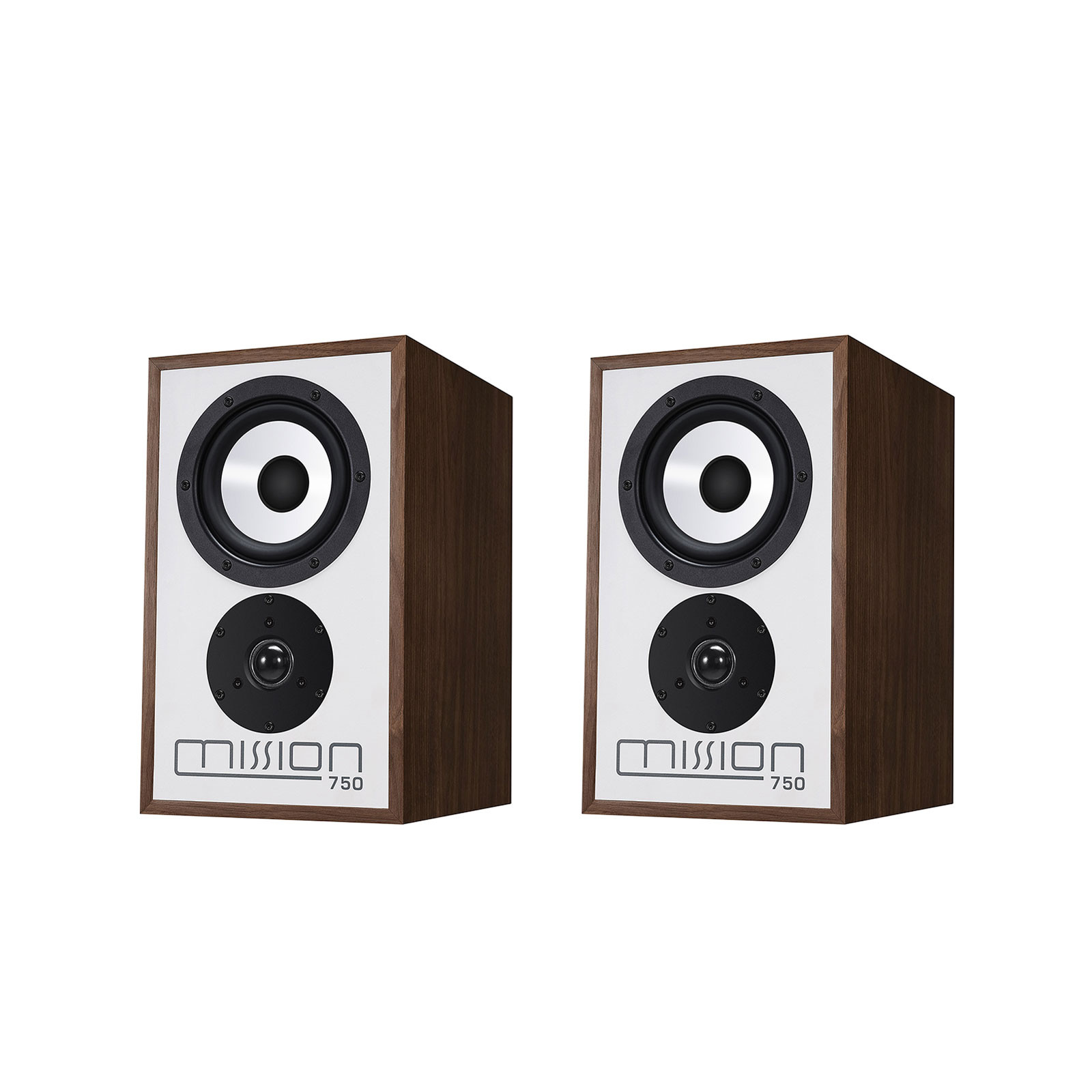 Mission M750 Bookshelf Speakers - Walnut - Pair