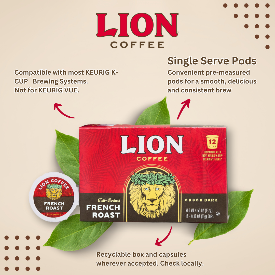Lion French Roast Single Serve Coffee Pods - Hawaii Coffee Company