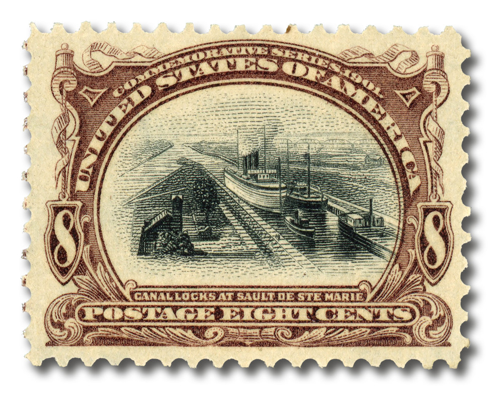 298 - 1901 8c Canal Locks at Sault Ste. Marie, Brown & Violet