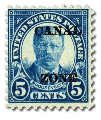 CZ74 - 1924 5c Theodore Roosevelt, Dark Blue, Canal Zone Overprint