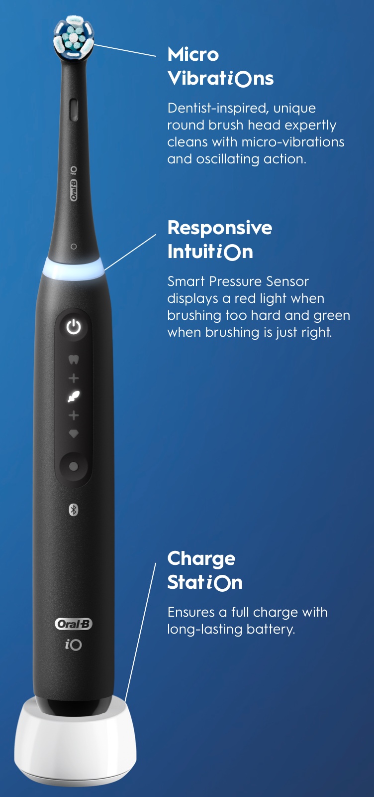 Oral-B iO Series 5 Rechargeable Electric Toothbrush, Matte Black